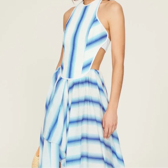 Rosie Assoulin Dresses & Skirts - Rosie Assoulin striped blue and white halter dress